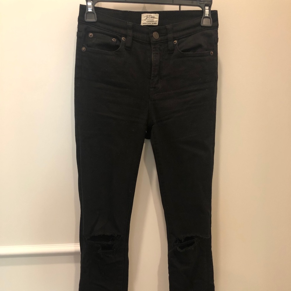 J. Crew Lookout High Rise Skinny Black Denim Jeans